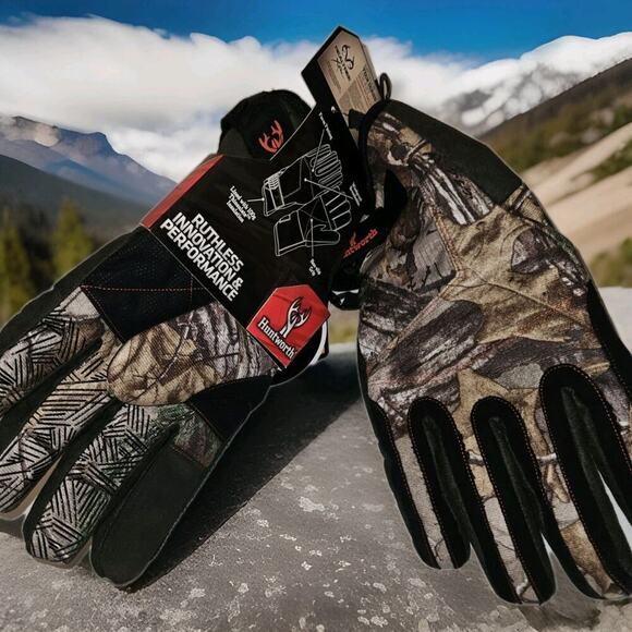 New! Huntworth Realtree Max-1 XT Camouflage Heavyweight Battalion Gloves Sz M/L - Picture 1 of 5